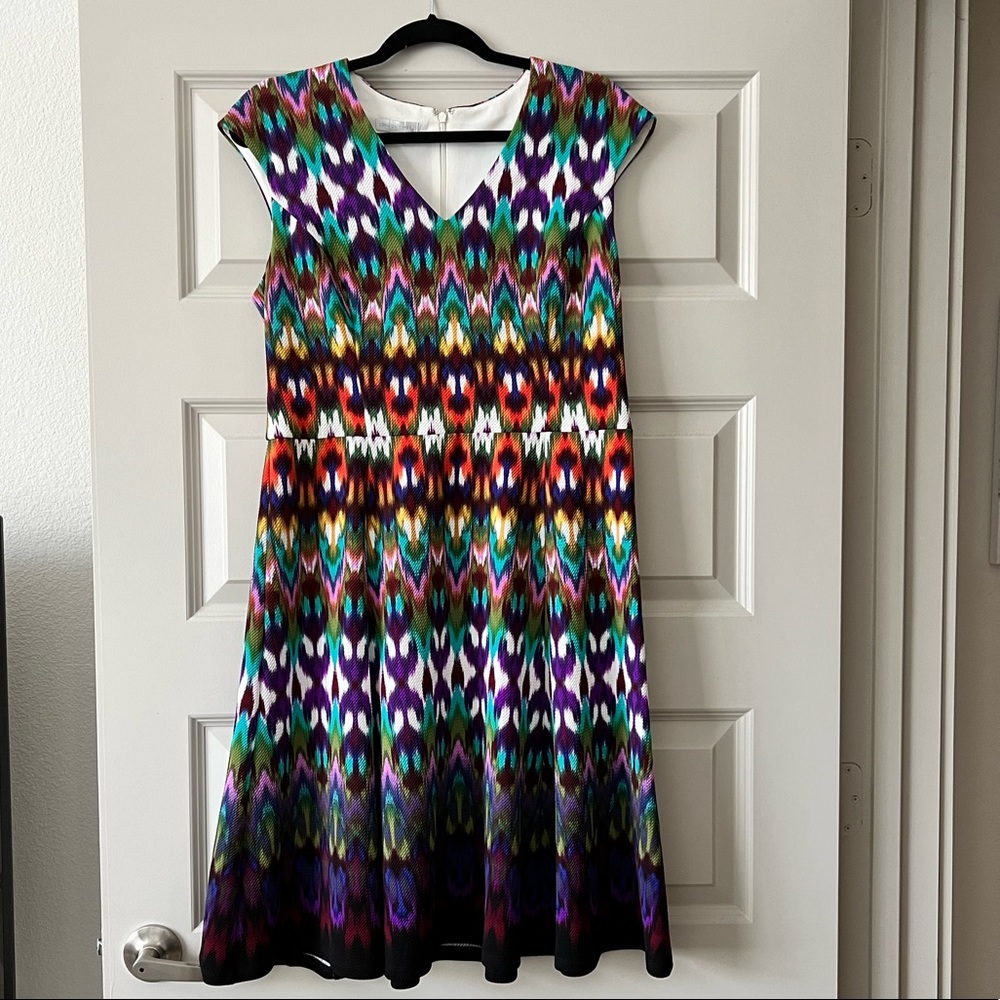 London Times Ikat Pattern Dress 12